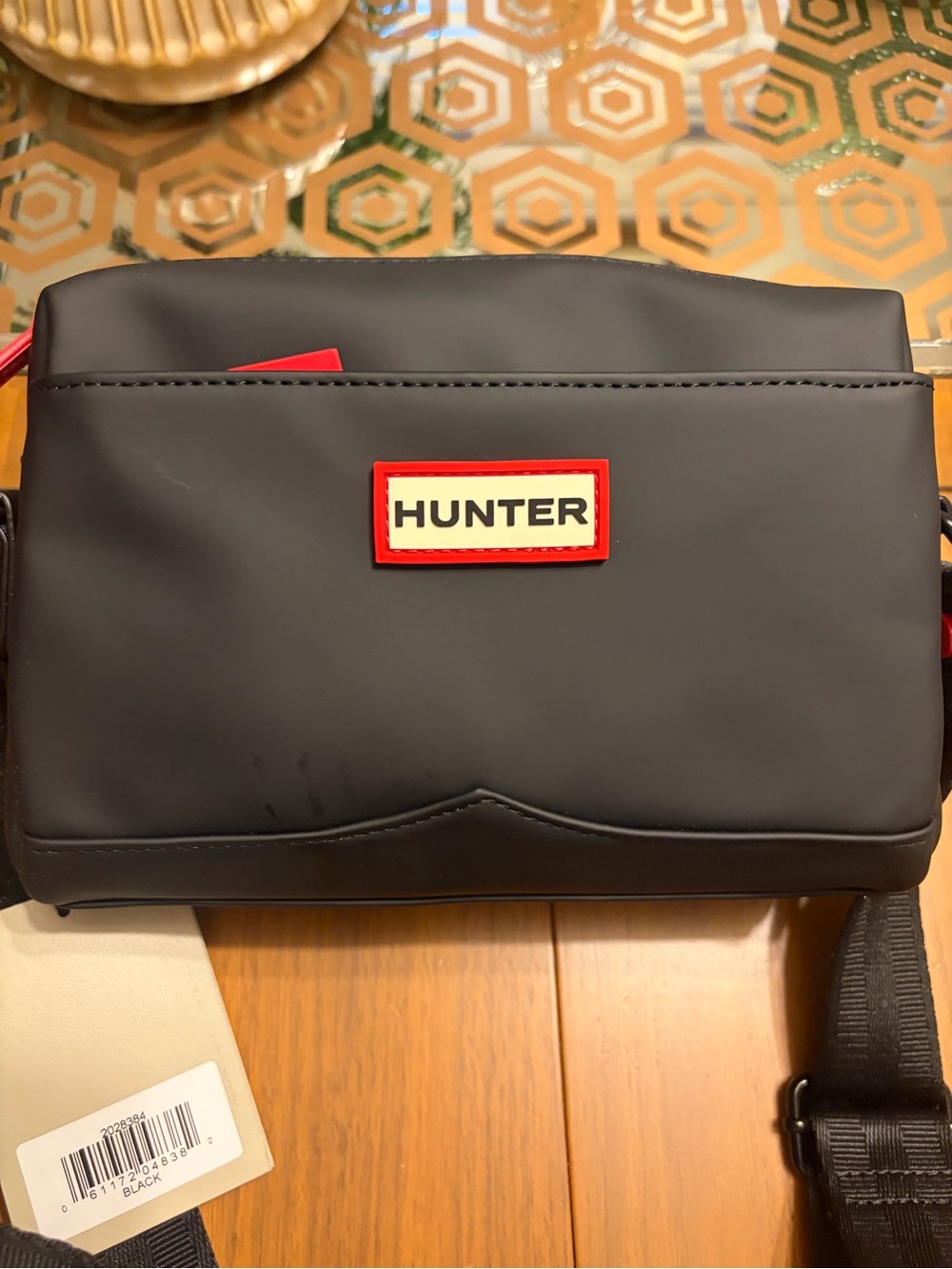 Hunter Black Crossbody Bag with Red Trim - Hunter